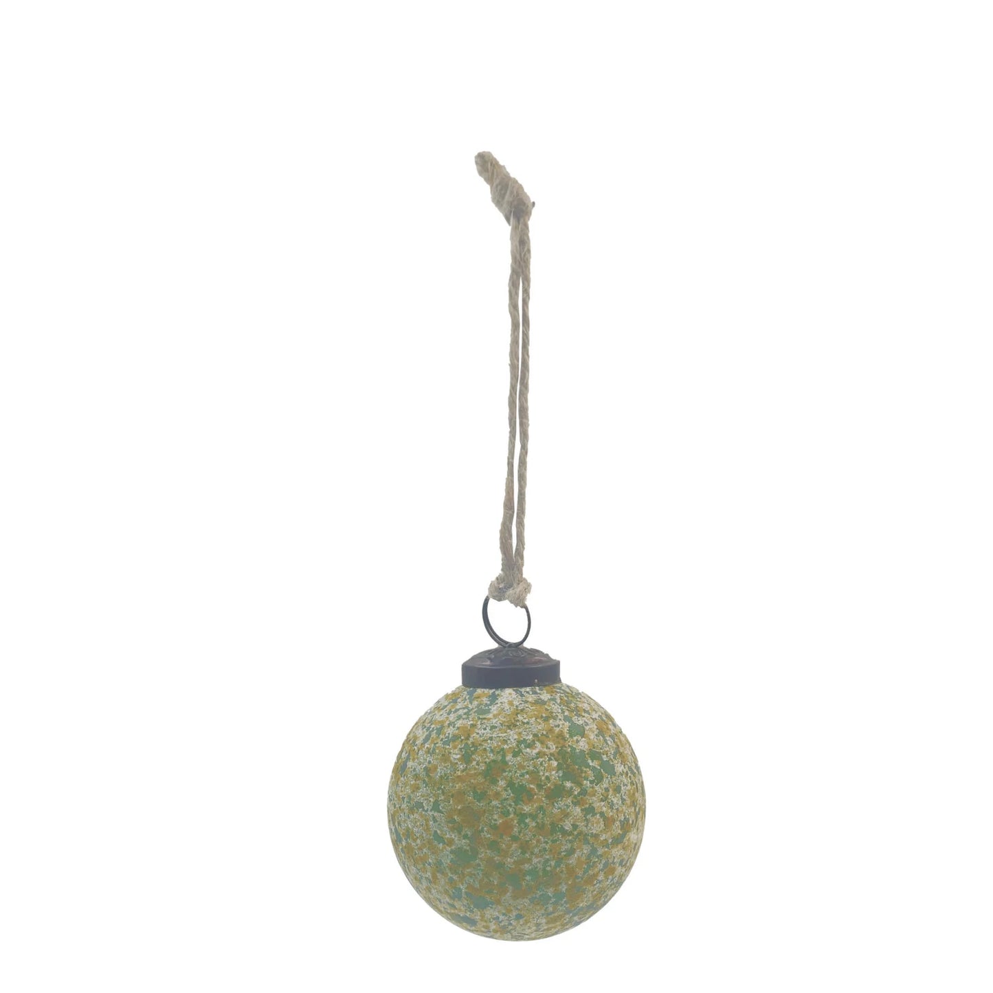Green and Gold Glass Ball Ornament - 2 Sizes