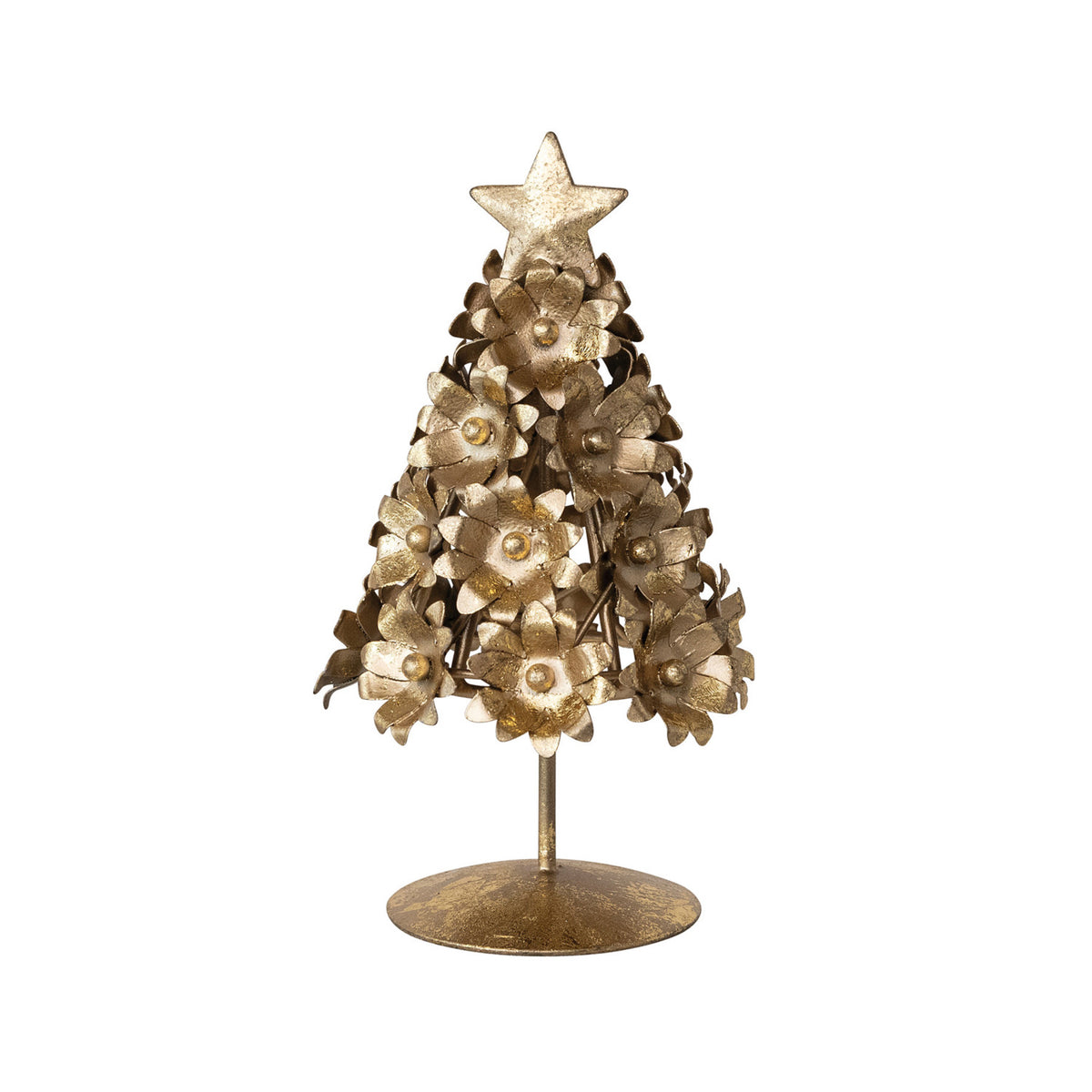 Metal Flowers Christmas Tree with Star