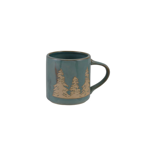 Stoneware Mug with Wax Relief Trees