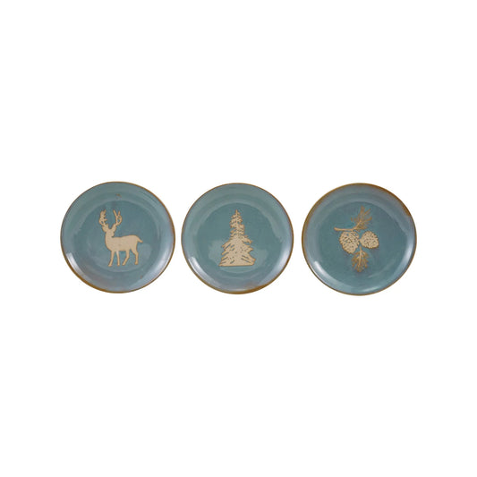 Stoneware Plate with Wax Relief Image