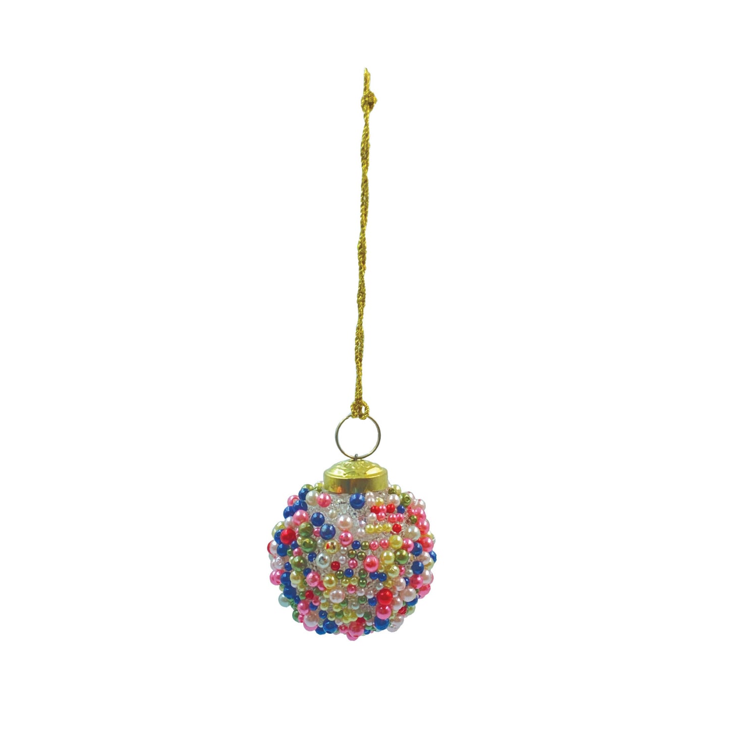 Beaded Glass Ball Ornament - 2 Sizes