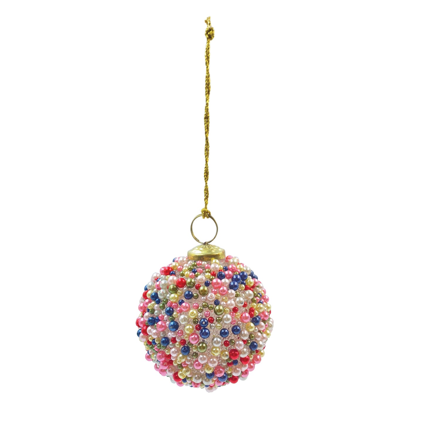 Beaded Glass Ball Ornament - 2 Sizes