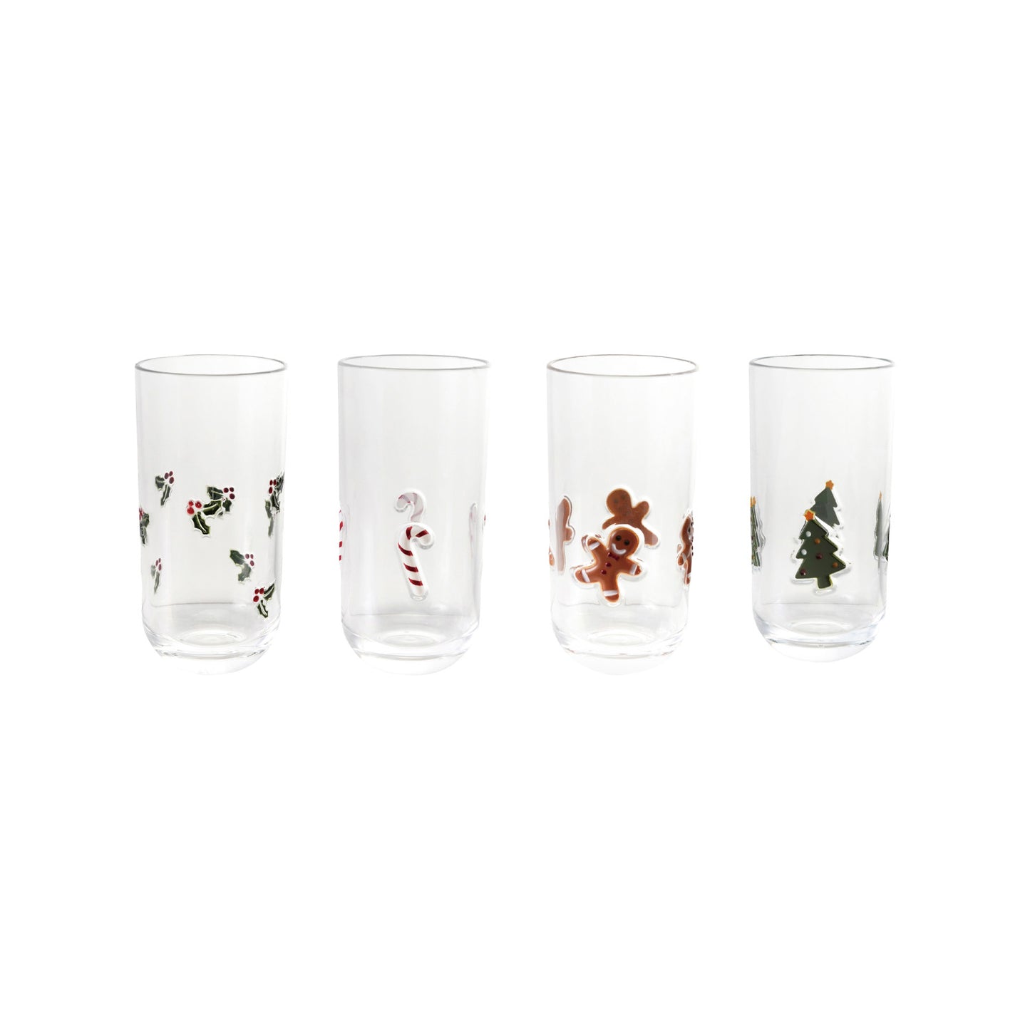 18 oz. Acrylic Drinking Glass with Embedded Holiday Icons
