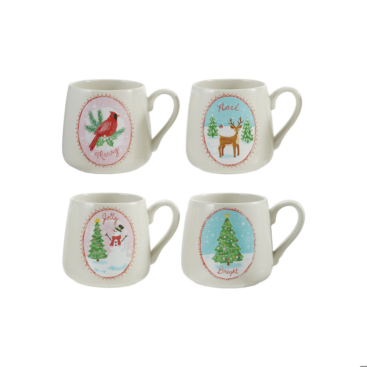 Stoneware Mug with Holiday Image & Word