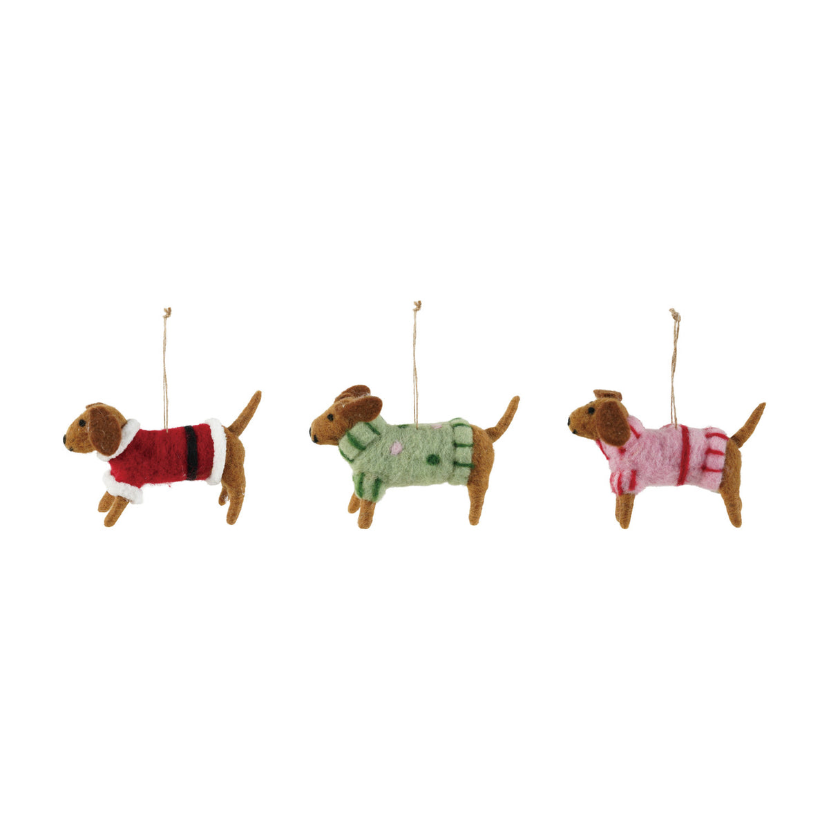 Wool Felt Dachshund Ornament