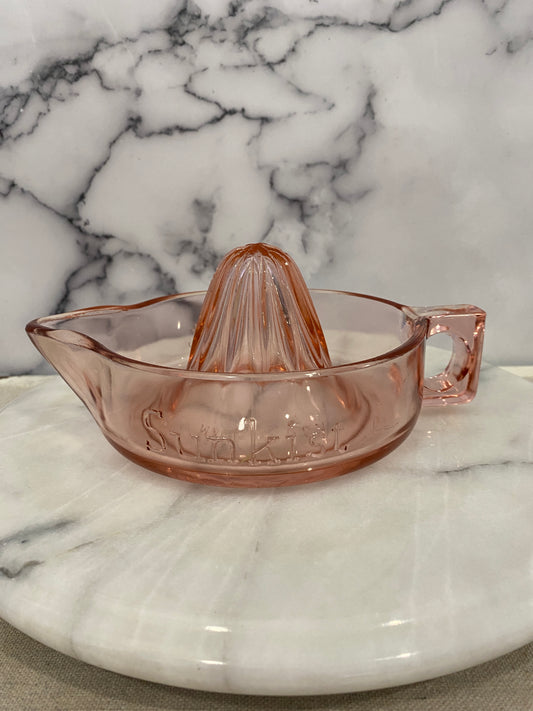 Pink Depression Glass Sunkist Citrus Reamer
