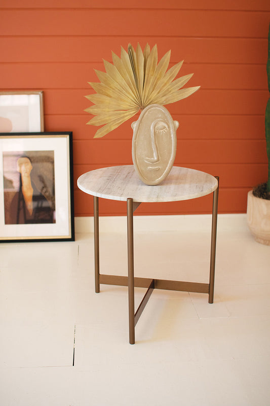 Side Table with Marble Top