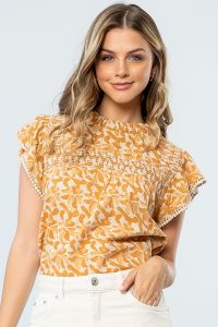 Print Smocked Top