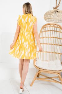 Print Ruffle Sleeve Dress