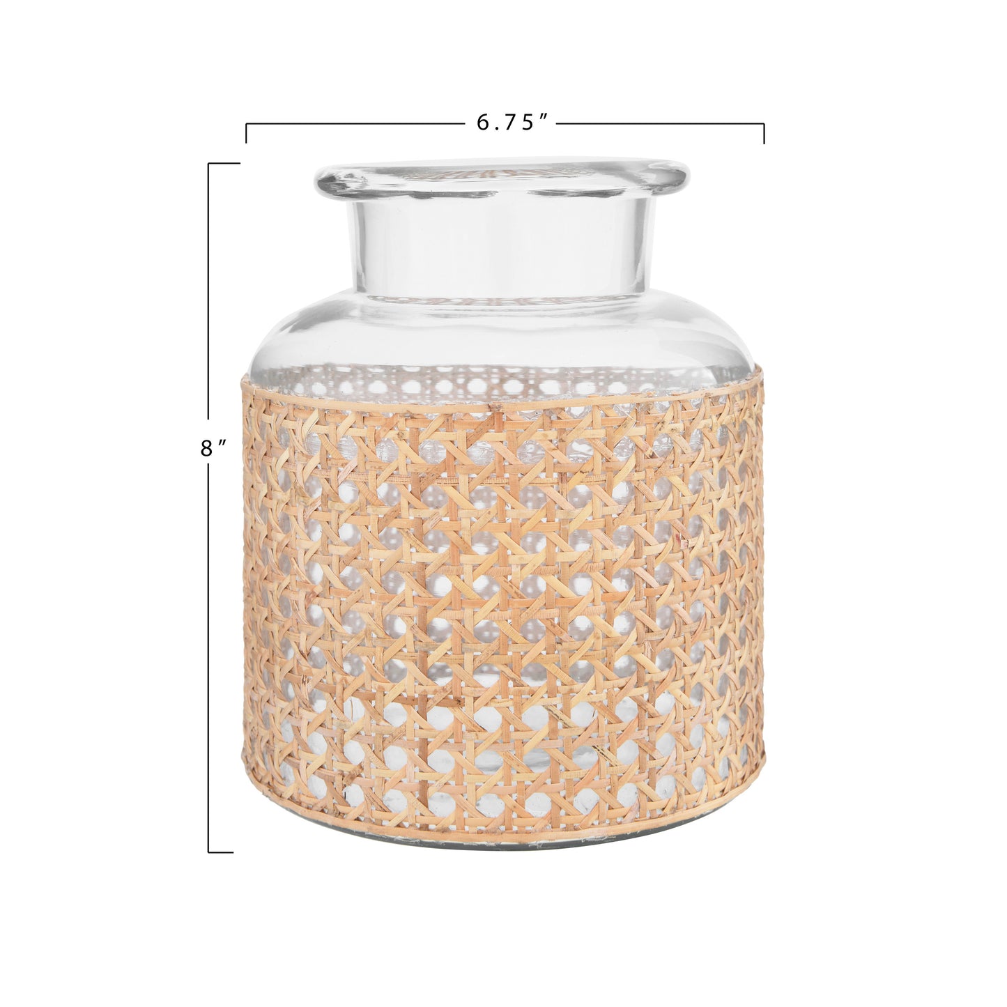 Glass Vase with Cane Sleeve