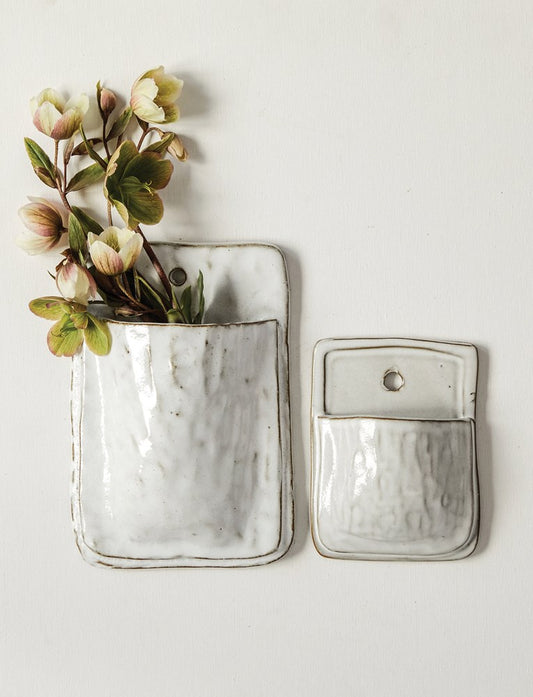 Terra-cotta Wall Planter, White