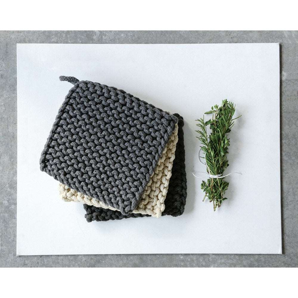 8" Square Cotton Crocheted Pot Holder