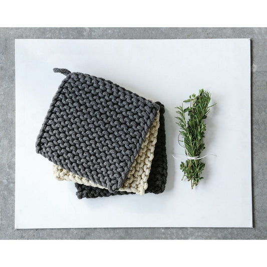 8" Square Cotton Crocheted Pot Holder