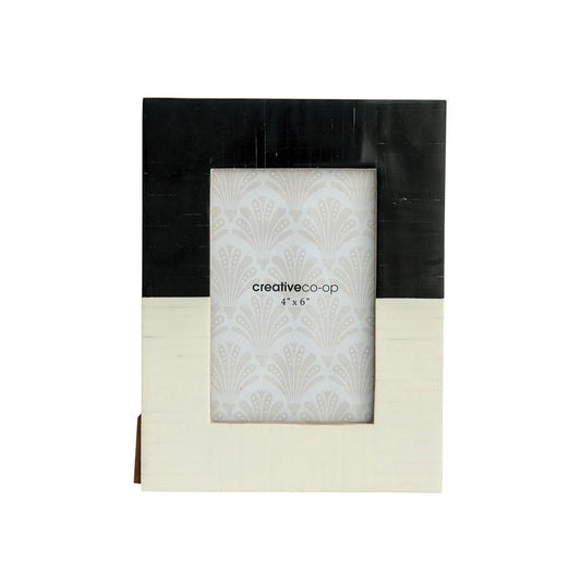 Black & White Resin Photo Frame (Holds 4" x 6" Photo)
