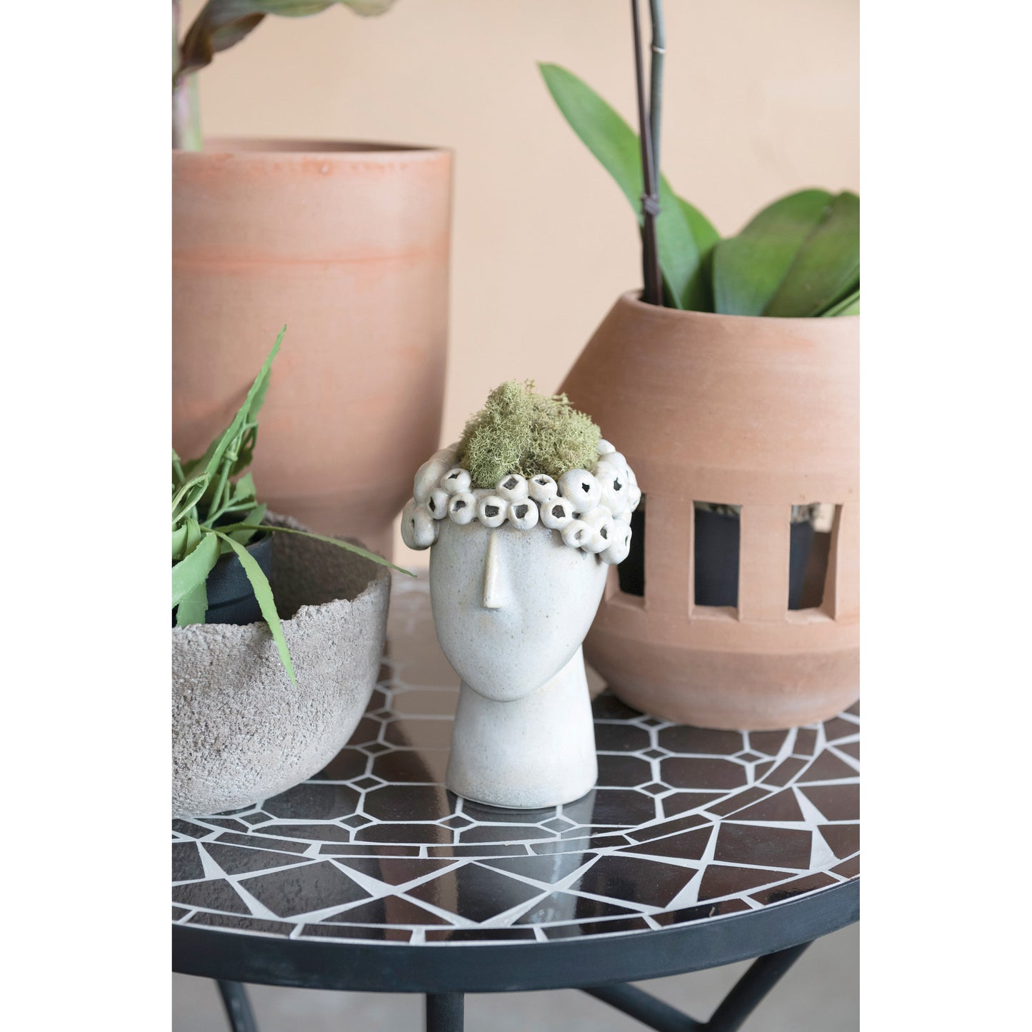 Stoneware Head Planter