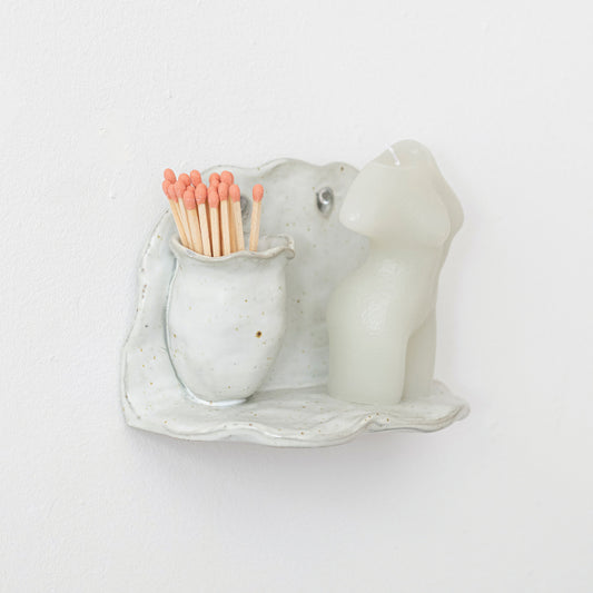 Stoneware Wall Shelf w/ Vase